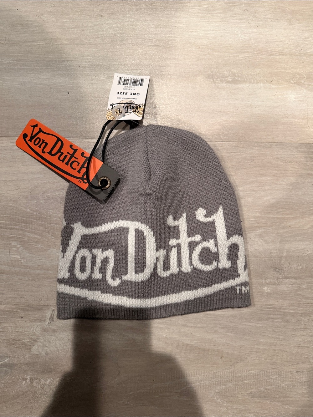 Von Dutch Gray Knit Beanie